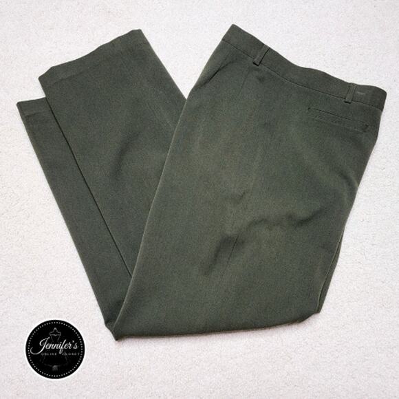 Rafaella Women's Green Flat Front Coin Pocket Dress Pants Size 10 - Picture 1 of 7